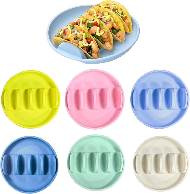 صينية تاكو سيليكون متعددة الوظائف باللون الأخضر مقاس 10 بوصة مع حامل لتثبيت القشرة أثناء الوجبات - Image 2